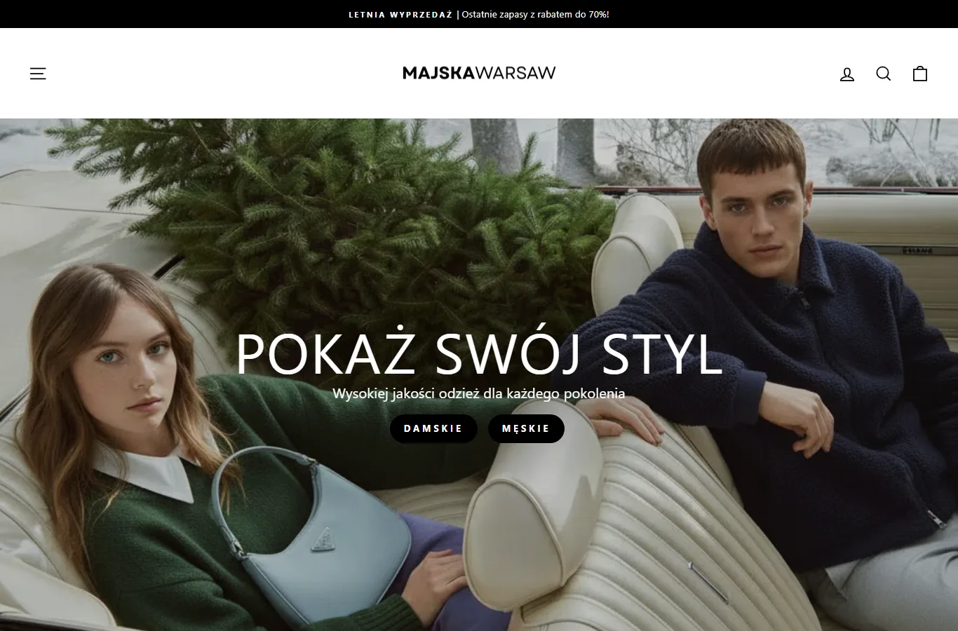 Strona główna sklepu majska.com w dniu sprawdzenia