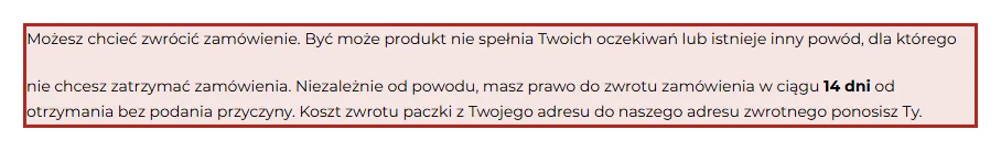 Kto ponosi koszt zwrotu